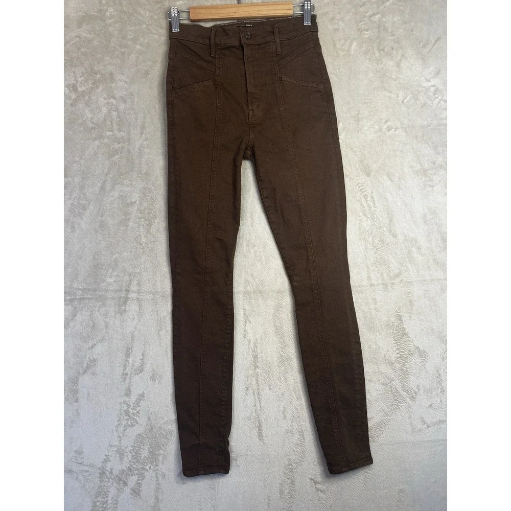 MOTHER 26 High Waisted Looker Skinny Jeans‎ Women Brown